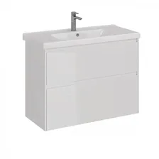 Тумба Lemark COMBI 100см под раковину, подвесн./напольная, 2 ящ., цвет корпуса, фасада: Белый глянец