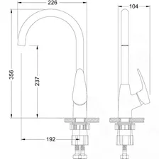 Смеситель LEMARK LINARA для кухни с высоким поворотным изливом, грей LM0405PGR