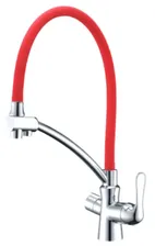 Смеситель Lemark Comfort LM3070C-Red для кухонной мойки, хром/красный