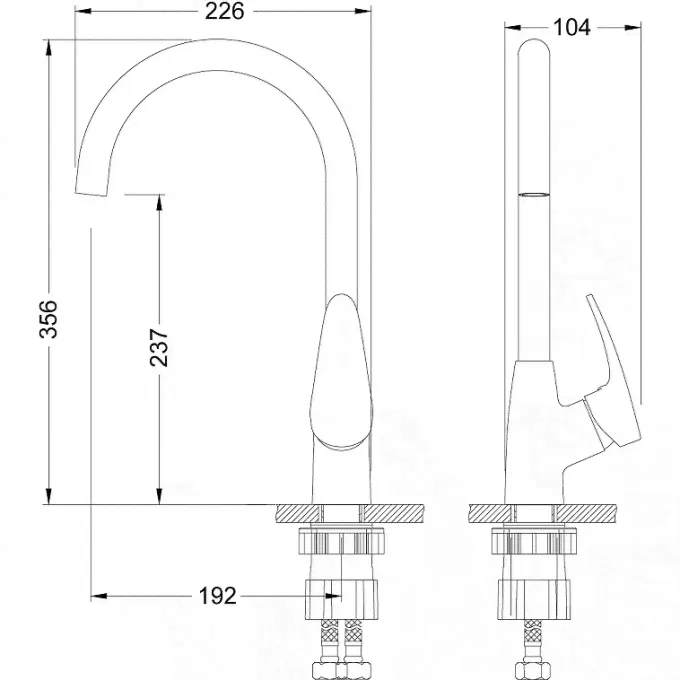 Смеситель LEMARK LINARA для кухни с высоким поворотным изливом, грей LM0405PGR-0