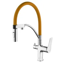 Смеситель для кухни Lemark Comfort LM3074C-Yellow (хром/желтый)