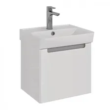 Тумба Lemark BUNO MINI 45см под раковину, подвесная,1 ящик, цвет корпуса, фасада: Белый глянец