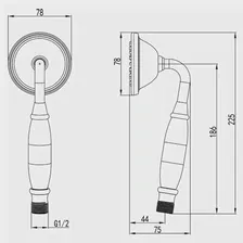 Душевая лейка Lemark LM8007B, 1 режим, цвет бронза