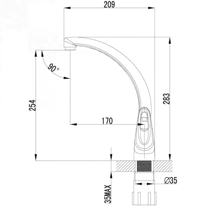 Смеситель LEMARK LUNA для кухни LM4155C-1