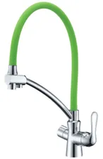 Смеситель Lemark Comfort LM3070C-Green для кухонной мойки, хром/зеленый