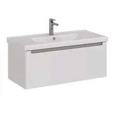 Тумба Lemark BUNO MINI 100см под раковину, подвесная,1 ящик, цвет корпуса, фасада: Белый глянец