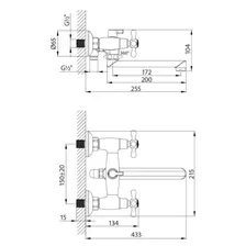Смеситель для ванны Lemark Standard LM2113C