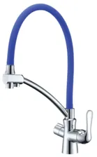 Смеситель Lemark Comfort LM3070C-Blue для кухонной мойки, хром/синий