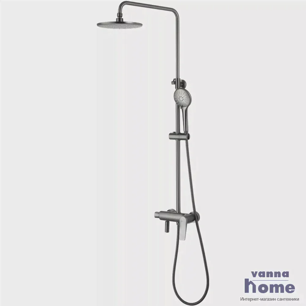 Душевая система Lemark Bronx LM3762GM (со смесителем) графит