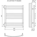 Полотенцесушитель водяной LEMARK ATLANTISS П7 500x600 черный LM32607RBL