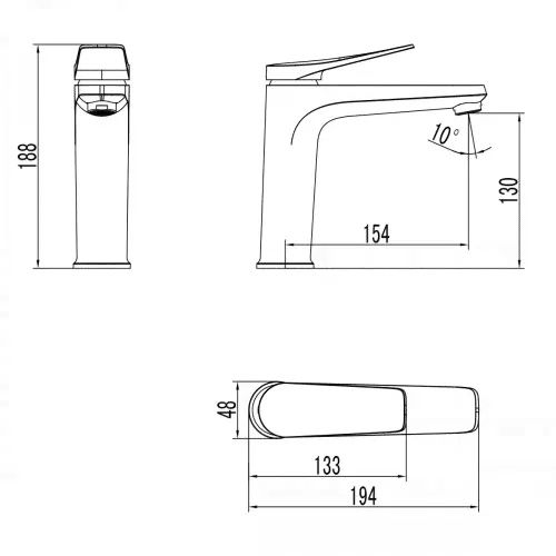 Смеситель для раковины графит Lemark Bronx LM3737GM-2