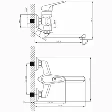 Смеситель Lemark Luna LM4113C для ванны и душа, универсальный
